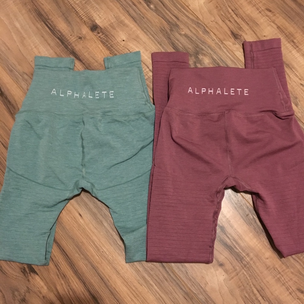Alphalete Revival Leggings XS Jade Green & Mauve